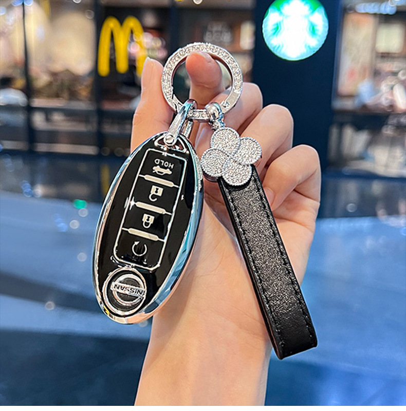 Suitable for Nissan 14Th Generation Sylphy Key Cover, Classic Nissan Car Teana Qashqai X-Trail Tiida Key Case Holder