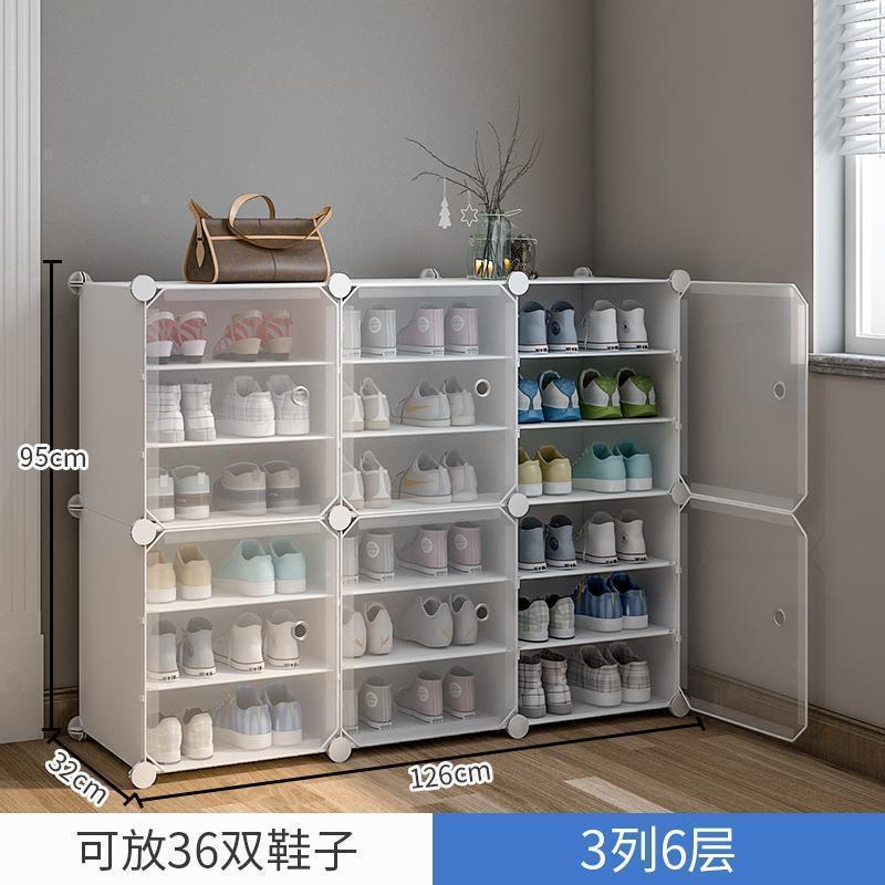 Estante de zapatos simple puerta doméstica multicapa de almacenamiento a prueba de polvo interior nuevo tipo 2026 alquiler transparente gabinete de zapatos de plástico