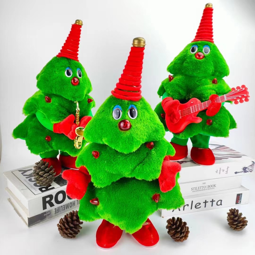 Factory direct luminous Christmas tree wholesale Santa Claus processing Christmas gifts electric plush toys