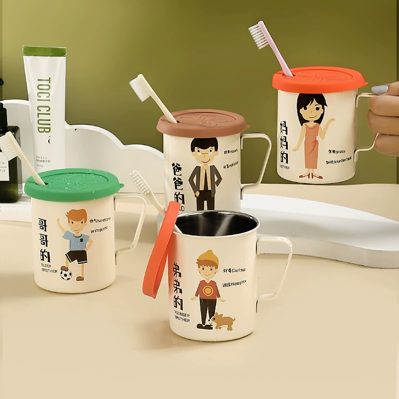 Cartoon fashionable creative children's mouthwash stainless steel, stainless steel AISI 304, wholesale