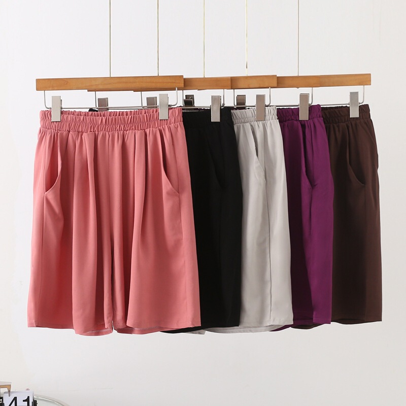 Summer Cotton High-Waisted Pocket Wide-Leg Shorts for Women, New Loose Casual Five-Point Pants, Versatile Simple Home Pants Summer Cotton High-Waisted Pocket Wide-Leg Shorts for Women, New Loose Casual Five-Point Pants, Versatile Simple Home Pants