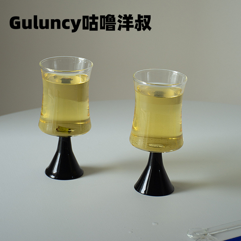 Design round original glass cup niche ins coffee cup high temperature resistant water cup breakfast milk cup latte cup
