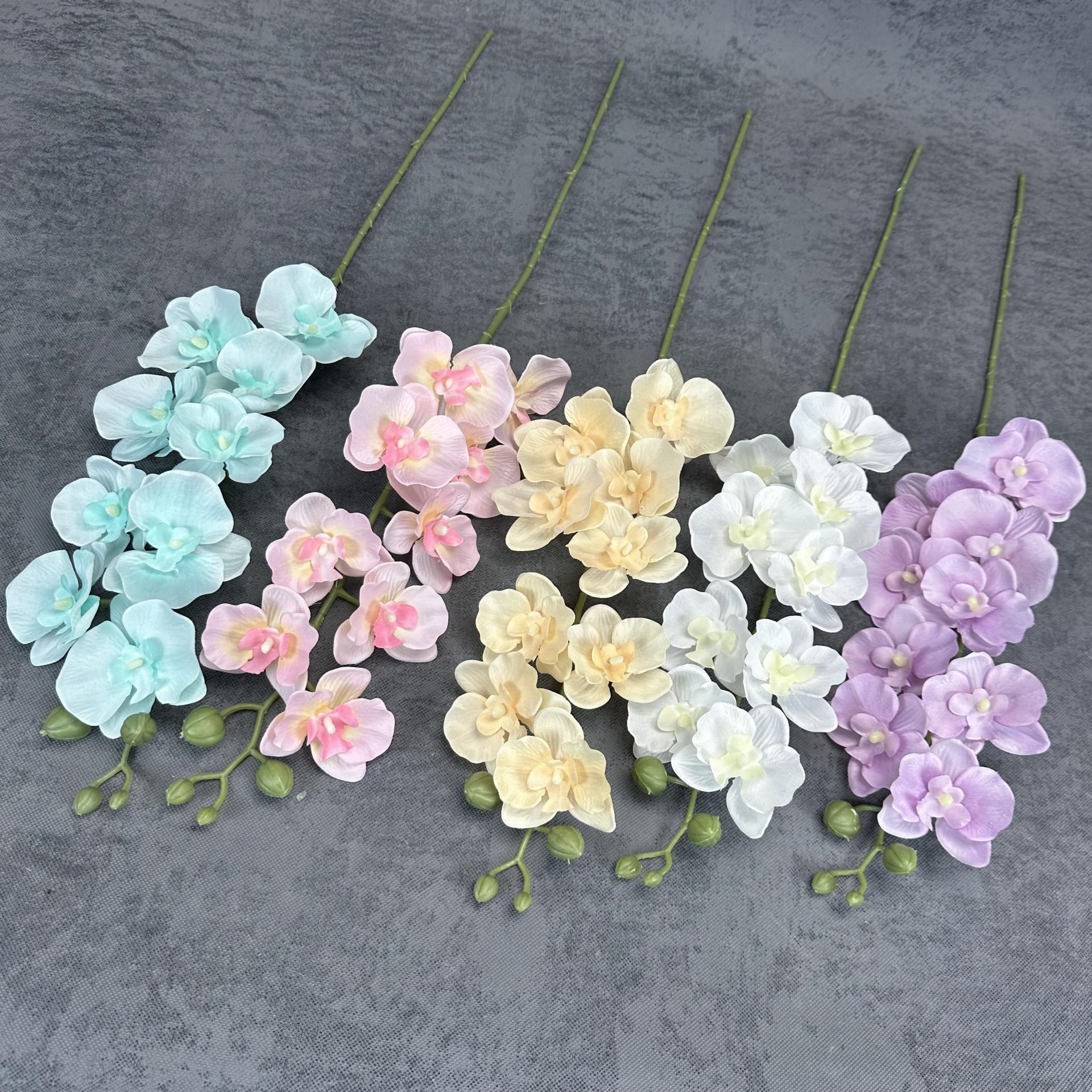 Simulación de seda francesa 9 orquídeas mariposa decoración de boda decoración de la casa de boda flores falsas transfronterizas al por mayor