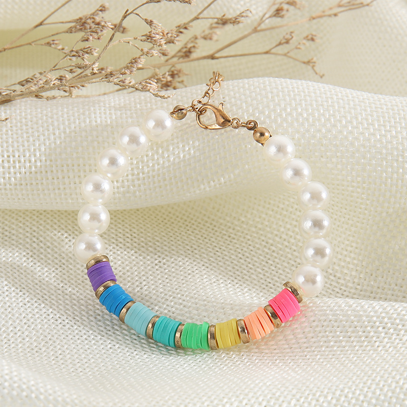 Fashion Geometric Pearl Plating Artificial Rhinestones Bracelets 1 Piece