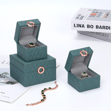 欧式PU皮首饰盒格纹珠宝戒指盒吊坠项链包装盒饰品展示收纳盒现货