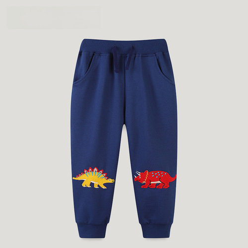 Wholesale children's pants for boys in European and American style autumn new collection dinosaur sport pants, dropshipping one piece