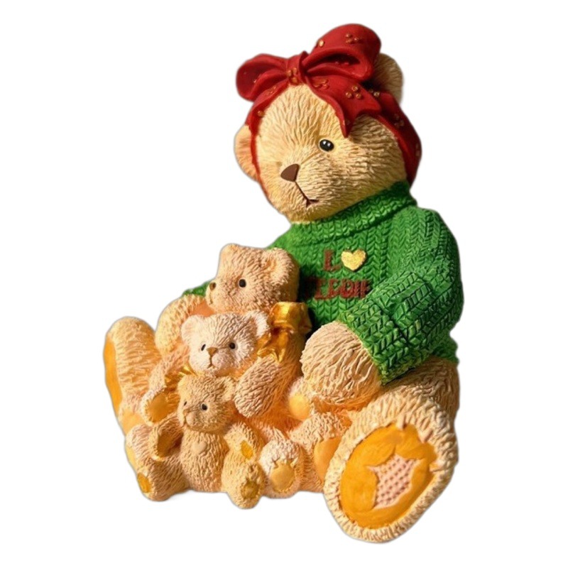 Oso de Peluche de la Serie Bear Hug Cherish, Muñeco de Yeso con Base Blanca, Juguete para Colorear DIY Hecho a Mano, Regalo para Novio/Novia, Decoración