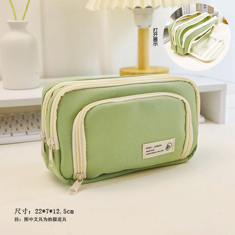 Caja de papelería de gran capacidad multifuncional de gran capacidad japonesa y estudiantes de secundaria en el nicho de viento simple bolsa de lápiz