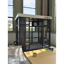 源头厂家制作 钢结构可移动户外吸烟亭 厂区景区公共场所钢化玻璃