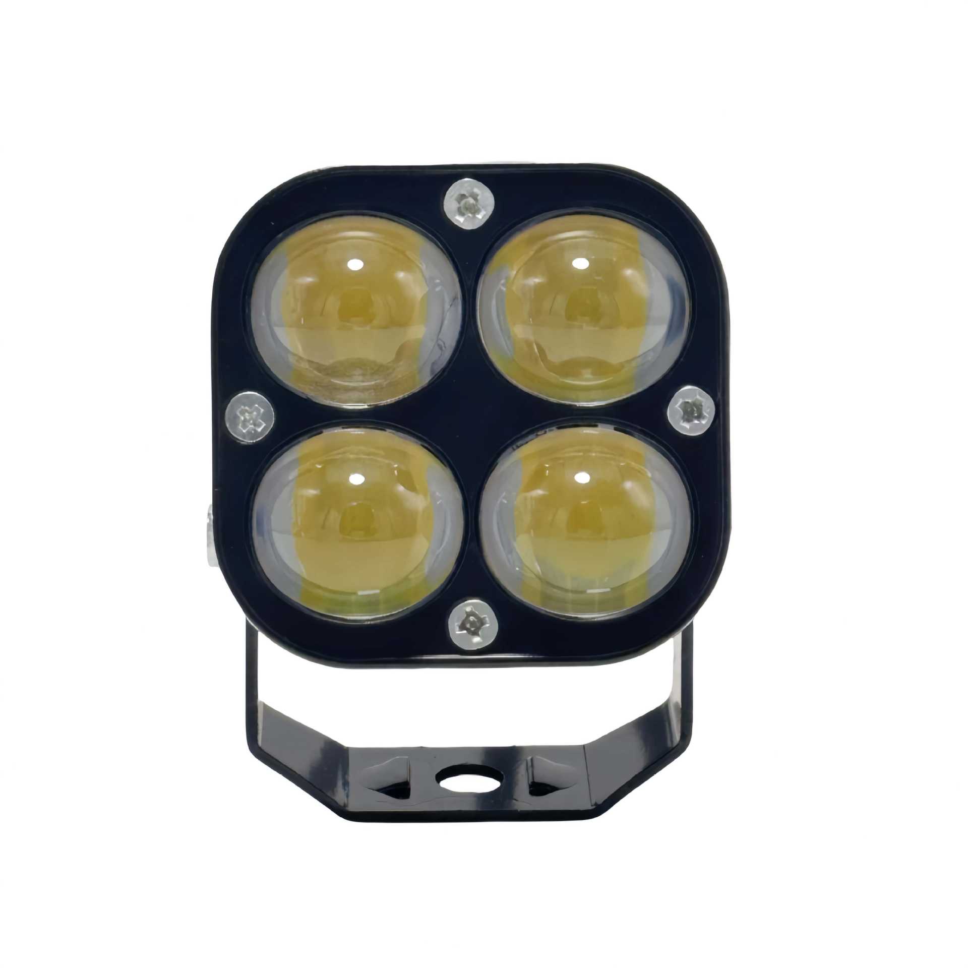 Car Led Work Light 2.5-Inch 4Led Mini Four-Leaf Clover White and Yellow Two-Color Off-Road Spotlight Motorcycle Headlight