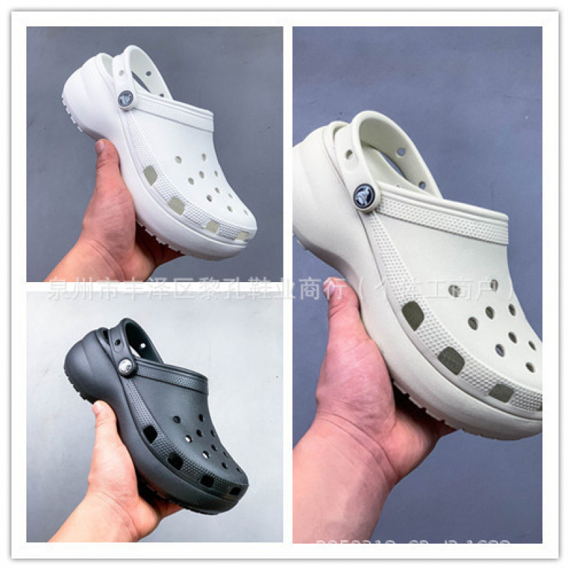 Putian Pure Original Summer Corss Clogs Summer Closed-Toe Non-Slip Height-Increasing Thick-Soled Cloud Puff Beach Slippers