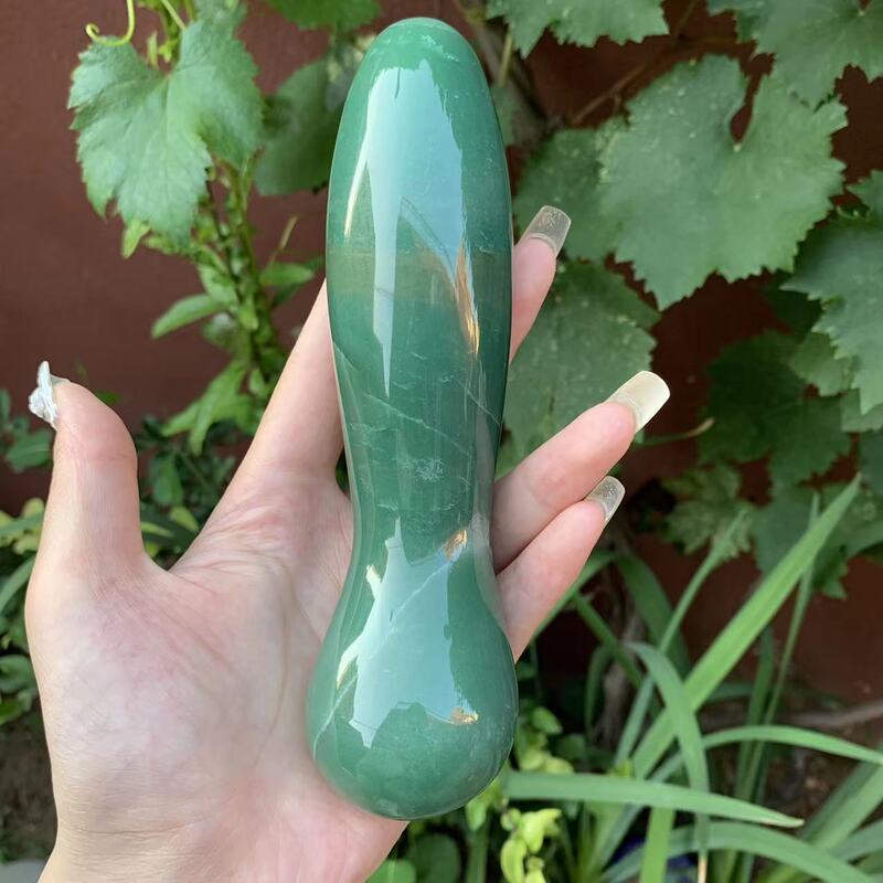 天然水晶 绿东陵原石雕刻打磨水晶按摩棒 图 3