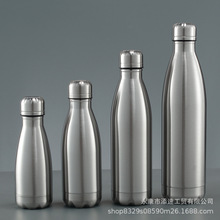 户外大容量运动水壶 单层不锈钢可乐瓶 跨境钢盖冷水杯