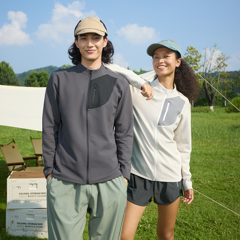 Montaña chaqueta deportiva al aire libre hombre y mujer corriendo ocio chaqueta de cuello vertical secado rápido acondicionamiento transpirable chaqueta de manga larga otoño invierno