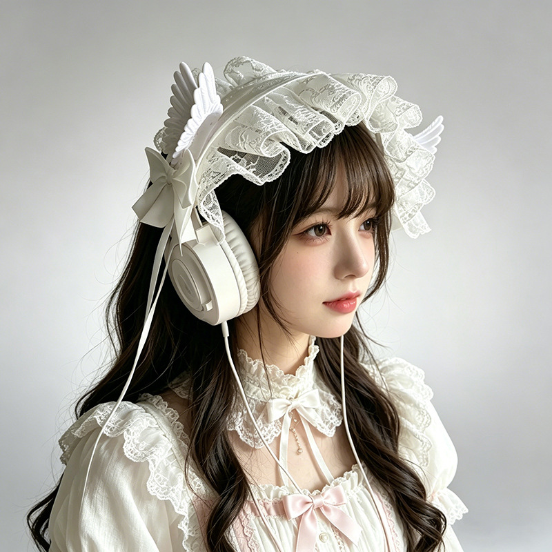 Dos dimensiones Lolita correa de cabello chica gato oreja clip de cabello cómic cosplay Lolita criada correa de cabello