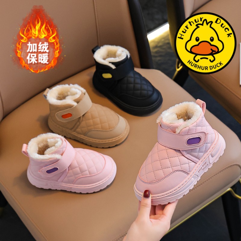 Botas de nieve para niños 2025 invierno nuevas botas de niñas con calentamiento de lana zapatos de algodón para niños zapatos de algodón para estudiantes primarios invierno image 2