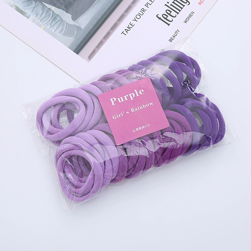 Elastic Korean Hair Rope, Gradient Colors, Soft Stretch Scrunchie, 15 cm Pack