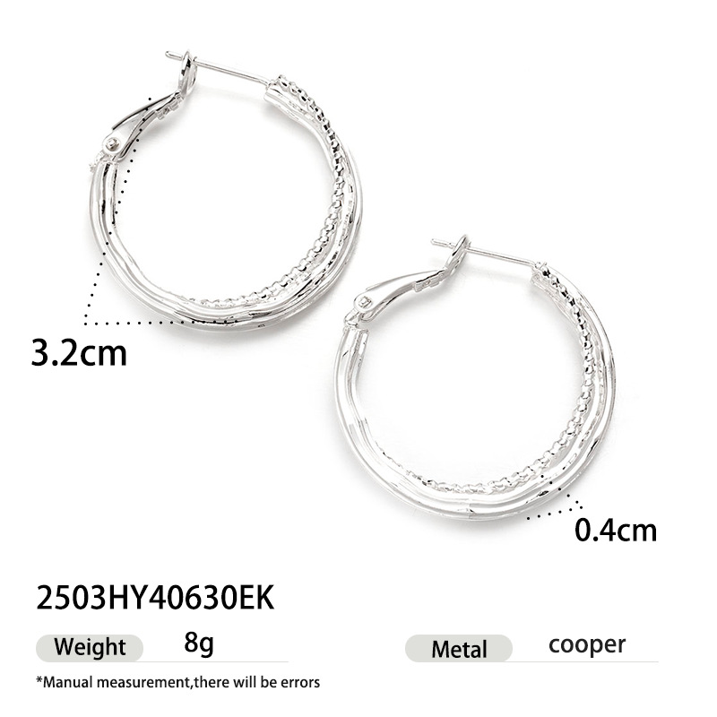 Pendientes de aro clásicos lisos para mujer, lujo discreto, sensación de alta gama, clips de aro para las orejas, elegantes, hacen que el rostro parezca más pequeño, pendientes chapados en plata 925.