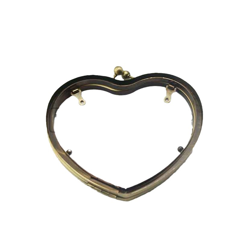 工厂供应钱包密口夹，开口心形口架  心形手拿包夹