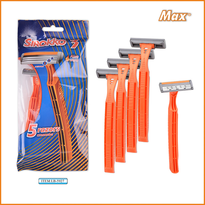 Jiangsu Liyu Disposable Shaver Manual 5 color bags 3-layer knife head razor factory wholesale direct sale