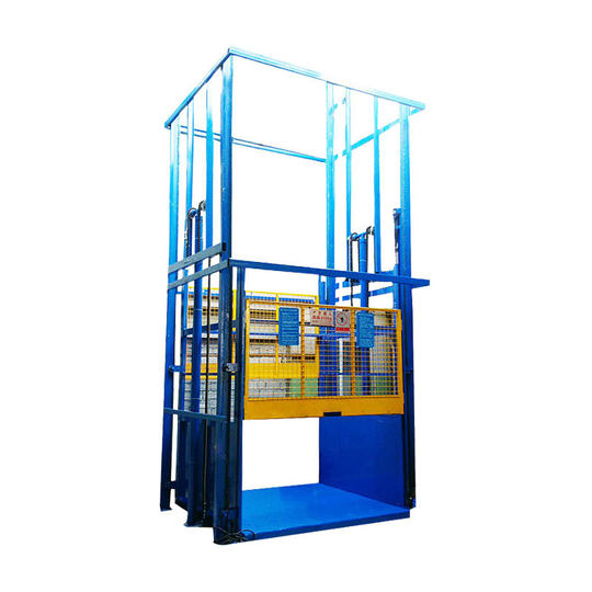 Guide rail type lift freight ladder factory warehouse hydraulic hoist simple anti-fall lift fixed lifting platform