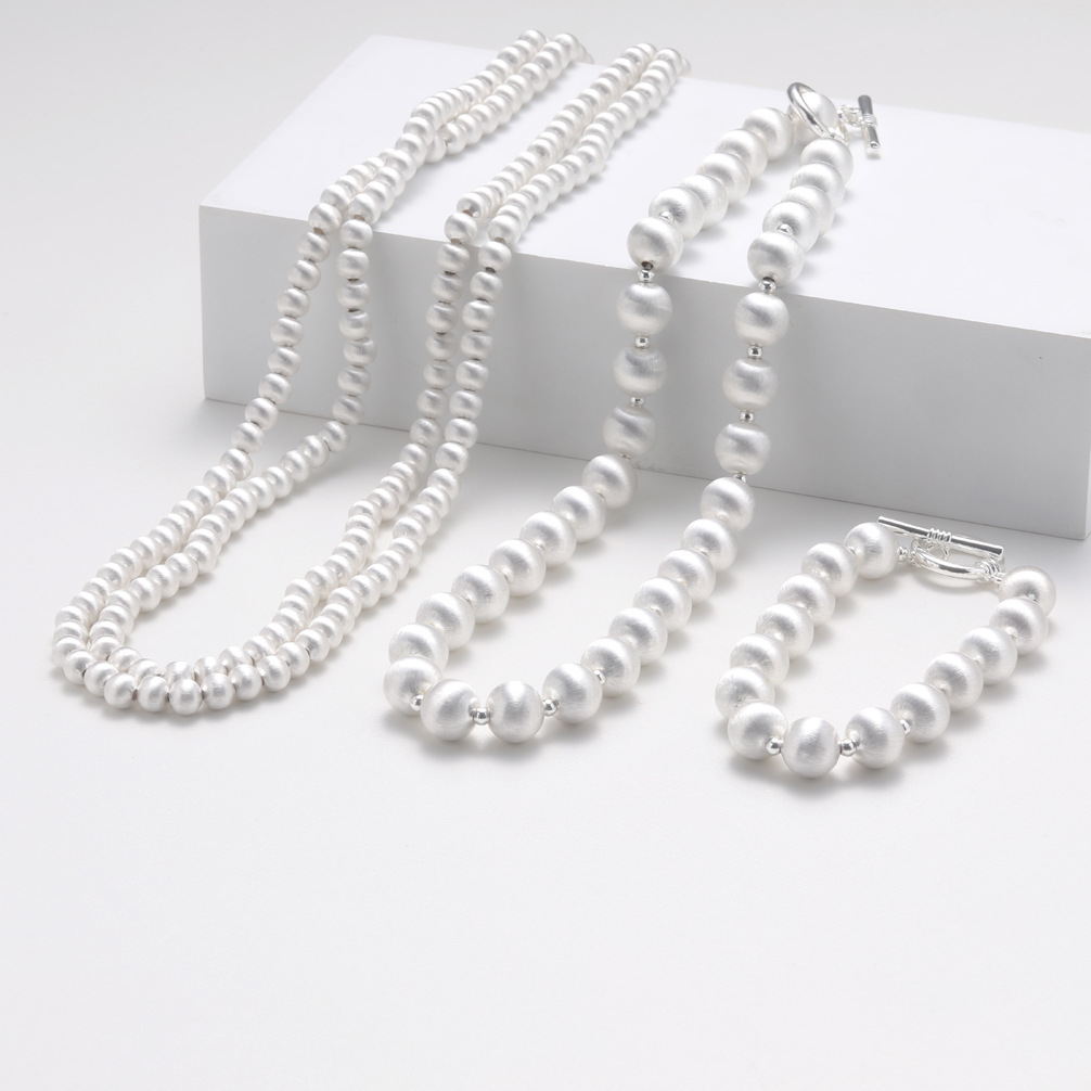Europäische Perlenkette Mit Runder Kugel In Gebürstetem Design_voghion.com