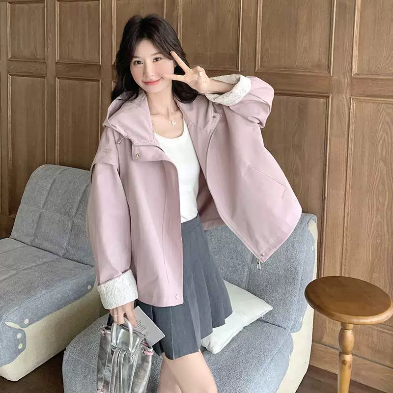 Спот 25 весна новая кружевная манжетная розовая куртка XW1027P155K238