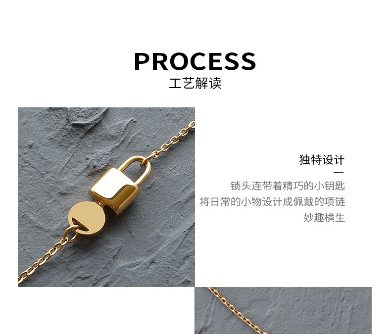 Simple Lock Key Pendant Necklace display picture 4