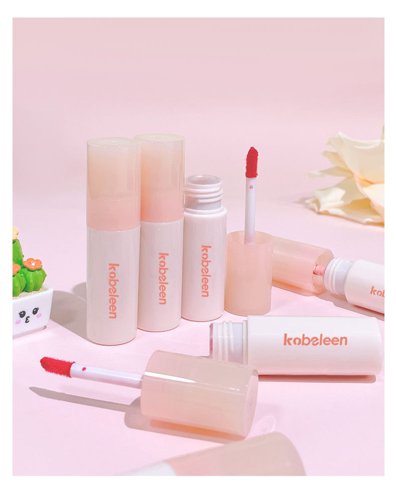 kobeleen's matte Cream Lip Gloss Nude lipstick is an affordable student's everyday natural blush color undefined