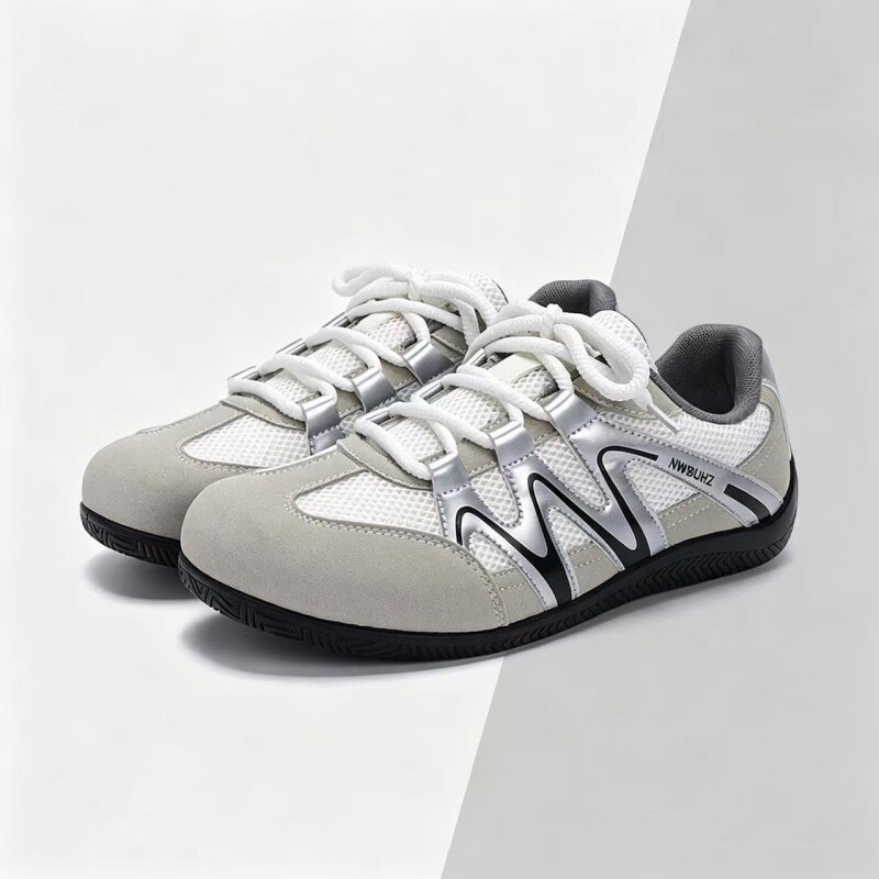 Giày thể thao nam cỡ lớn mũi rộng thoáng khí dệt kim co giãn, giày đi bộ nhẹ đế thấp — màu kaki, màu xám, đen