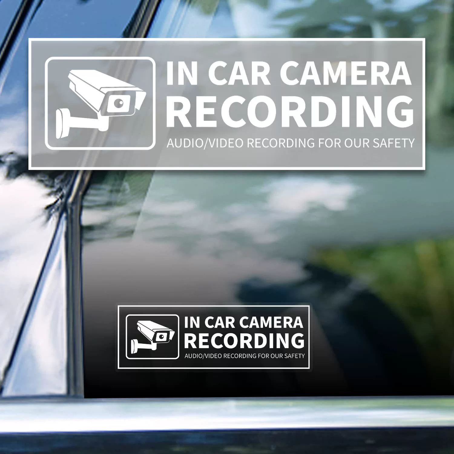 Amazon New 2025 Car Camera Audio Video Recording Window Vinyl Sticker Safety Warning Sign