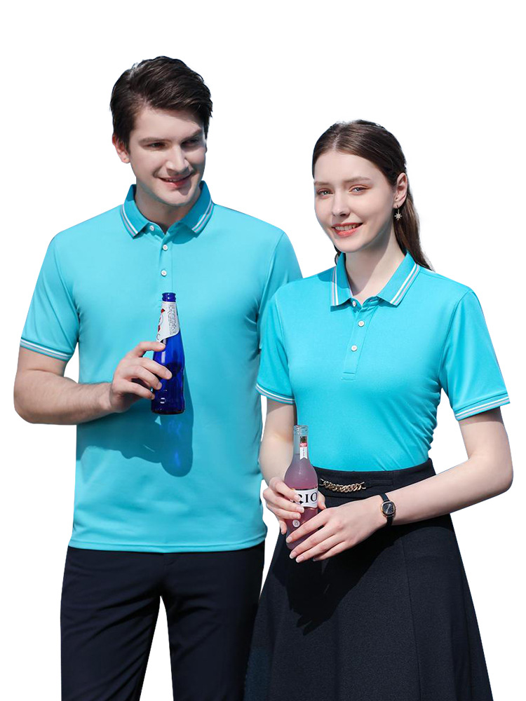 Grupo de catering ropa de trabajo personalizada polo logotipo impreso camarero de té de leche y café con collar camisa de trabajo de manga corta verano
