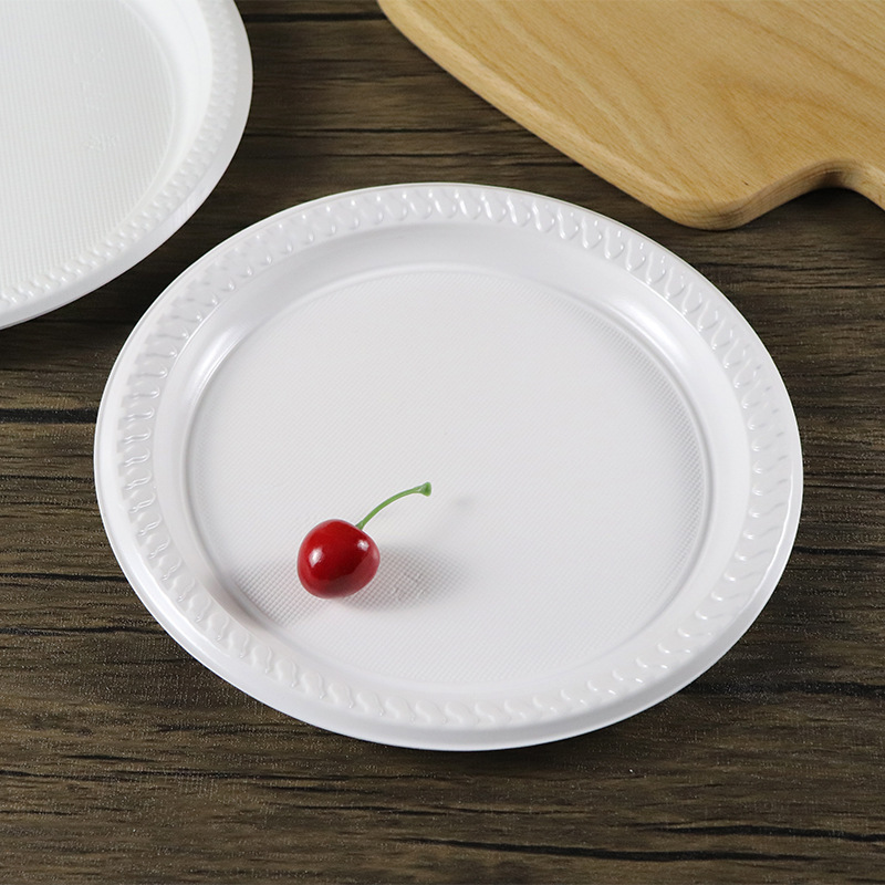 Xinsen placa desechable transfronteriza redonda oval PS color engrosada transparente fruta partido placa