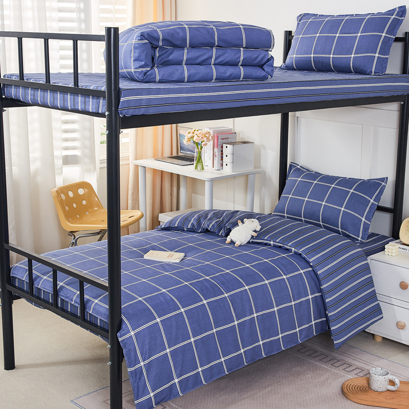 Estudiantes de tres piezas de dormitorio de estudiantes de algodón seis piezas de dormitorio de estudiantes de algodón cama al por mayor