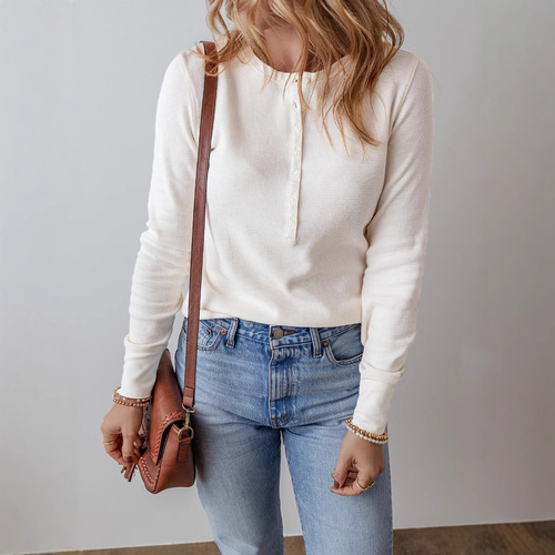 Shi Ying autumn new style simple all-matching round-neck sweater women's European and American casual loose base long-sleeved women's top