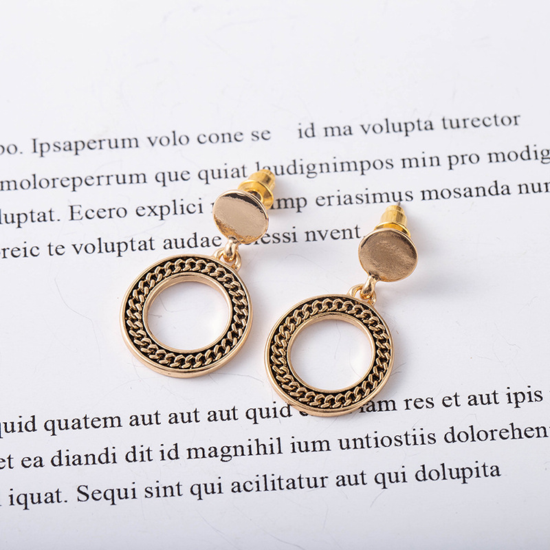 Hollow Geometric Chain Earrings display picture 5