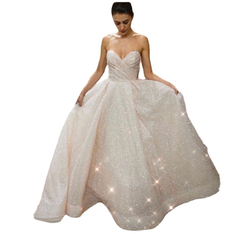El Comercio exterior europeo y americano Amazon AliExpress deseo nuevo vestido de novia vestido de noche sexy V-cuello una línea vestido de novia se puede personalizar image 5