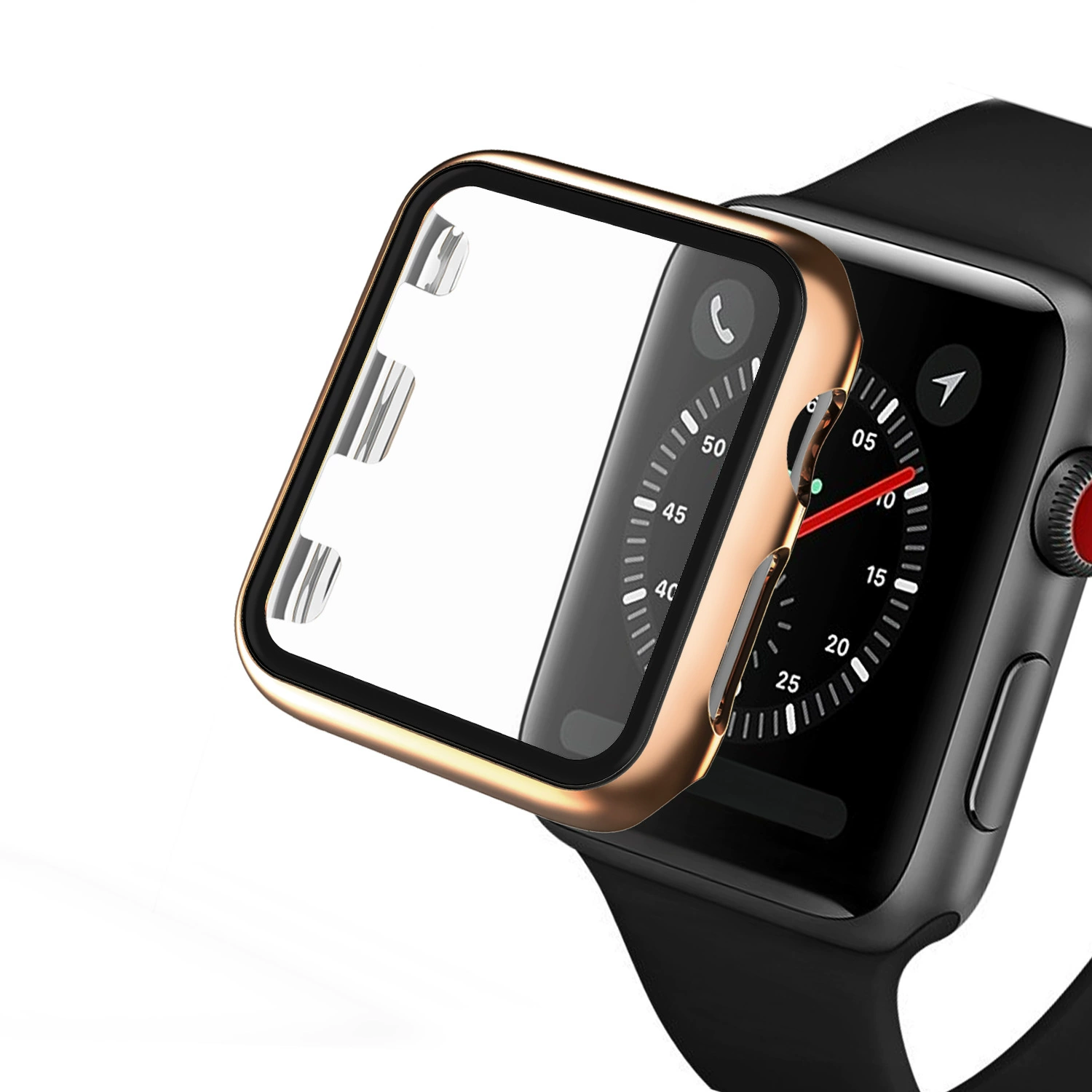 Покрытие корпуса Apple Watch из стали и ПК, все в одном защитный чехол для IWATCH Series
