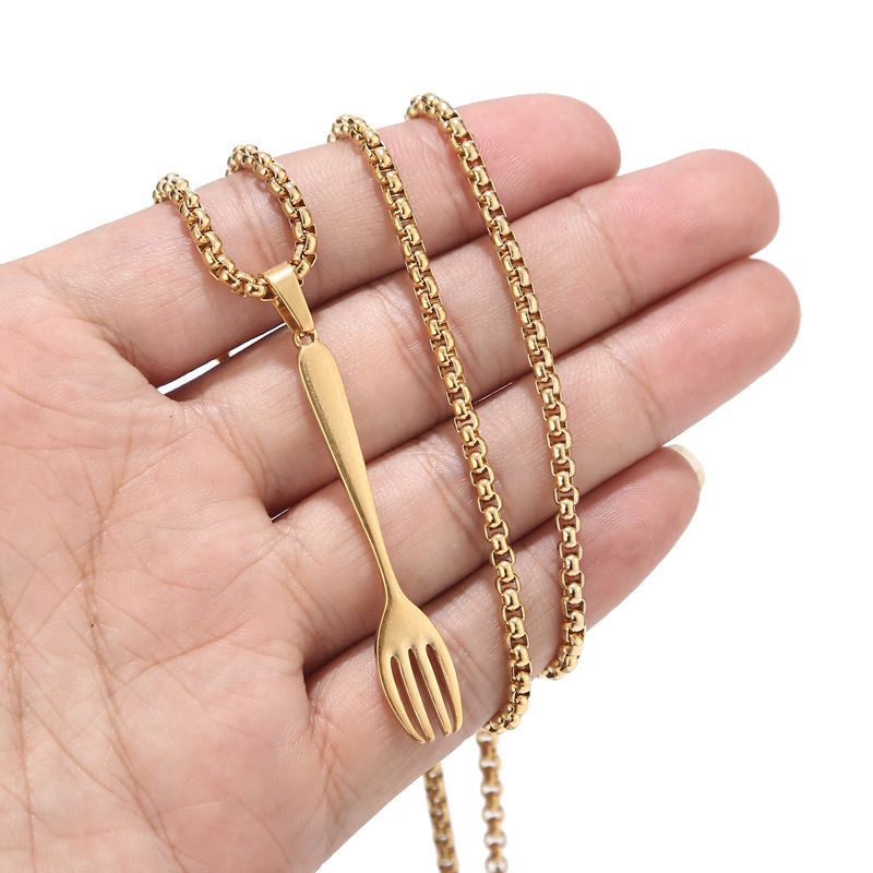 Wholesale Jewelry Retro Scissors Spoon Kitchen Knife 304 Stainless Steel Plating display picture 6