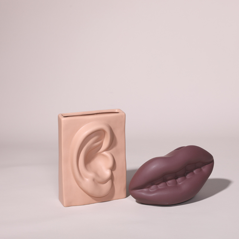 Nórdico ins estilo jarrón de cerámica decoración de Arte Abstracto sala de estar arreglo de flores mesa de comedor flor seca modelo habitación decoración suave