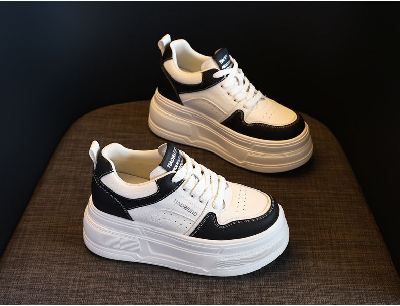 Giày sneaker nữ chunky đế dày tăng chiều cao 8 cm, phong cách trẻ trung — màu be chi tiết 5