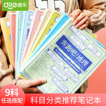 正彩胶套本科目本数学9科目学霸文科理科分类整理笔记本64页批发