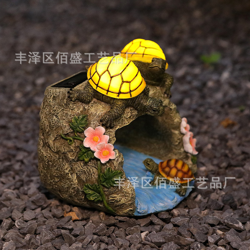 Transfronterizos de tortuga solar drenaje decoración al aire libre tubo de caída extensión desviador creativo jardín regalos de decoración
