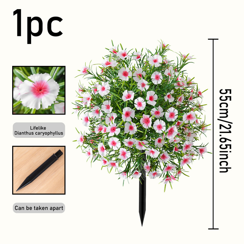 国境を越えた売れ筋のカーネーションの花の床のインスタレーション、屋外の中庭の家庭用盆栽の装飾品、クリスマスの装飾、模擬の緑の植物|undefined