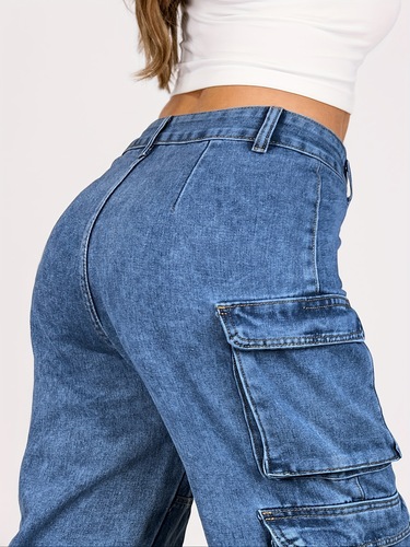 8 Pockets Cargo Jeans 8 Pockets Women's Utility Cargo Jeans