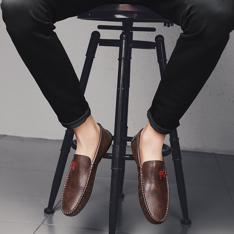 Herren Leder Slipper Bequeme Freizeitschuhe Für Den Sommer_voghion.com