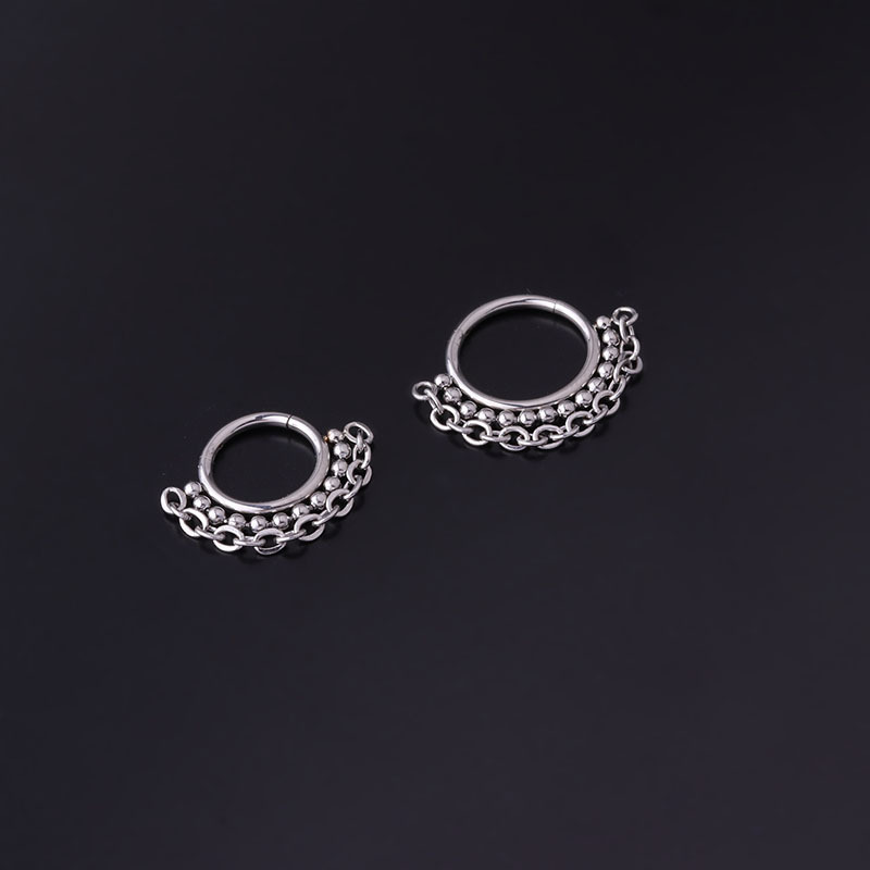 316L Stainless Steel Material Circle Pattern Nose Rings & Studs Fashion Circle 316L Stainless Steel Plating No Inlaid