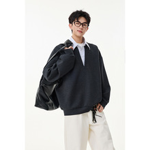 2025秋装新款男士韩版潮流时尚长袖卫衣假两件设计感上衣高级感潮