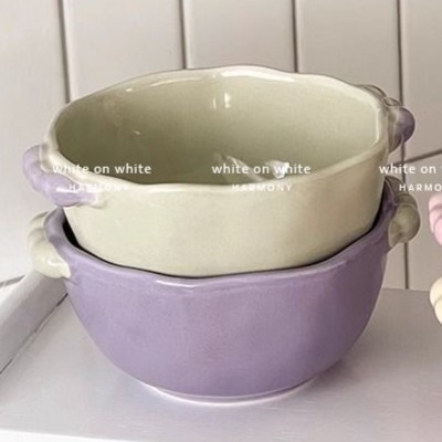 超可愛い～insガールセラミッククリーム釉下色丼寮女子家庭用食器高価値|undefined