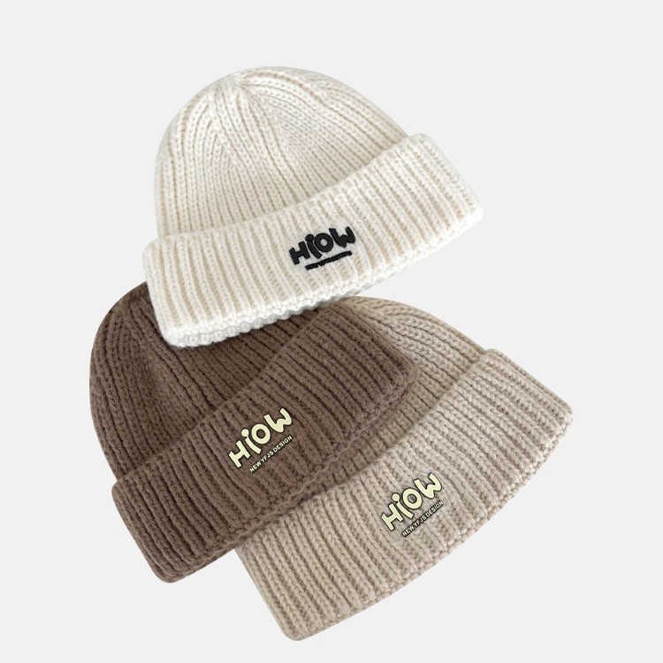 Sombreros de punto para mujeres de otoño y invierno marcas de moda japonesas etiquetadas calientes sombreros de lana mostrando la cara de estudiantes de primaria pareja sombrero frío universal